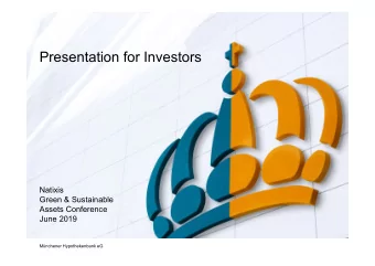 Presentation for Investors  Natixis  Green &amp; Sustainable  Assets Conference  June 2019