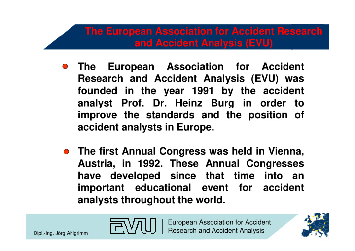 the european association for accident research and
