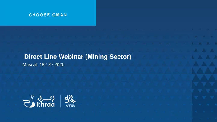 direct line webinar mining sector