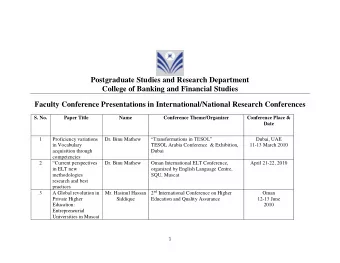 Postgraduate Studies and Research Department  College of Banking and Financial Studies  Faculty