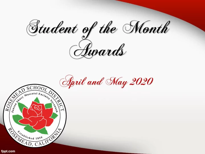 student of the month awards