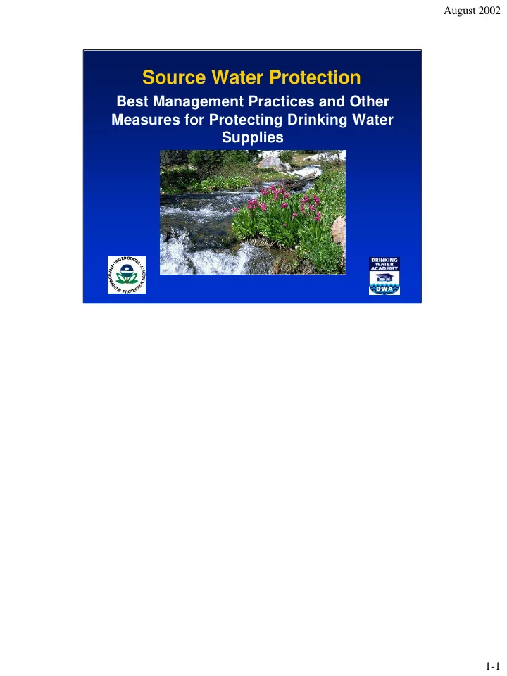 source water protection