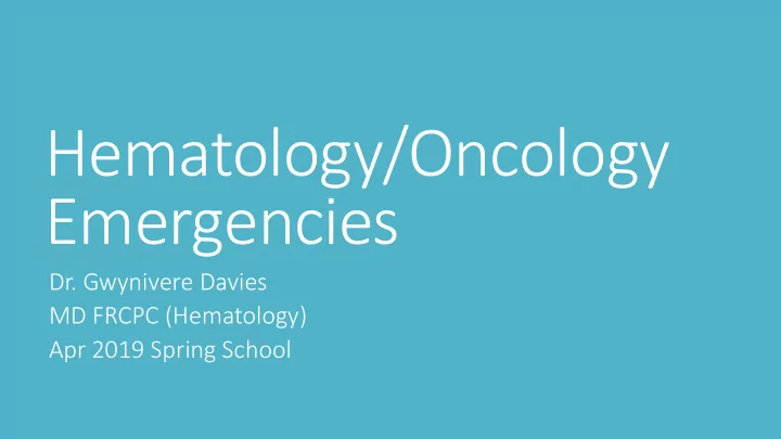 emergencies