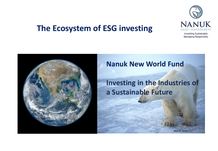 the ecosystem of esg investing