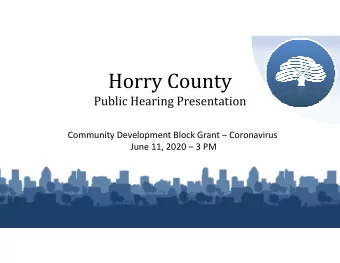Public Hearing Presentation  Community Development Block Grant  Coronavirus  June 11, 2020  3