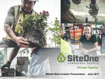 William Blair Investor Presentation | June 2017  Disclaimer  Forward-Looking Statements This