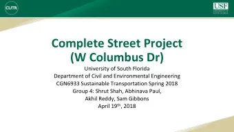 (W Columbus Dr)  University of South Florida  Department of Civil and Environmental Engineering