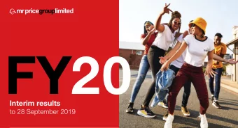 FY20  Interim results  to 28 September 2019  1  1  Overview  01  Retail Environment &amp; Group