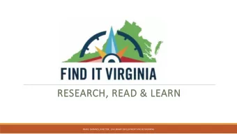 RESEARCH, READ &amp; LEARN  NAN B. CARMACK, DIRECTOR,  LVA LIBRARY DEVELOPMENT AND NETWORKING