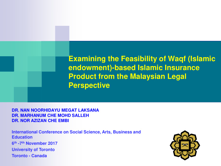 examining the feasibility of waqf islamic endowment based