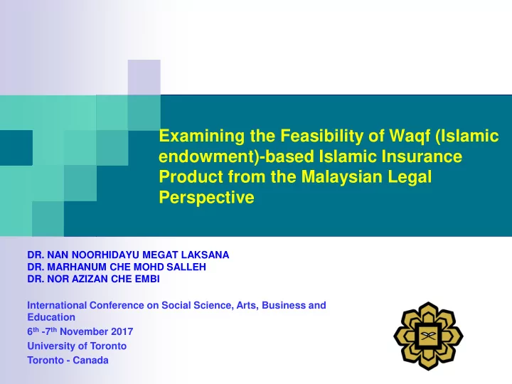 examining the feasibility of waqf islamic endowment based