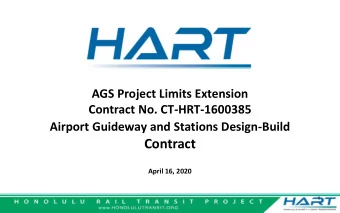 Airport Guideway and Stations Design-Build  Contract April 16, 2020  1  Purpose    Information
