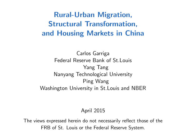 rural urban migration structural transformation and