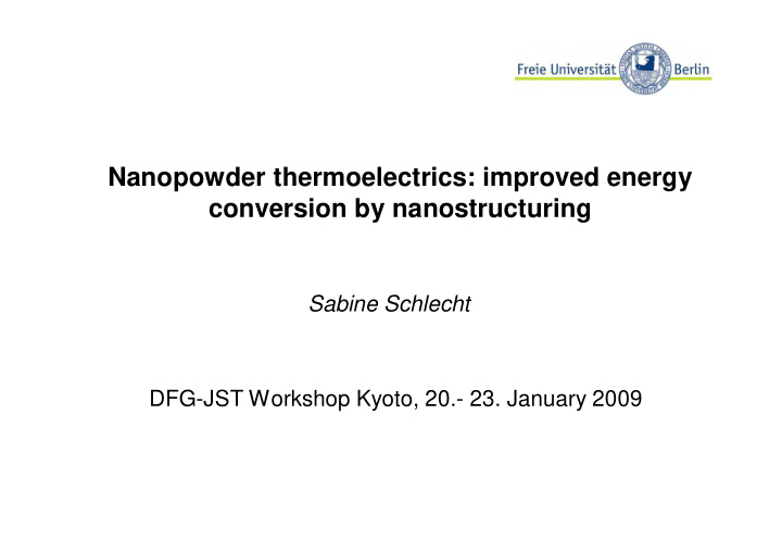 nanopowder thermoelectrics improved energy conversion by