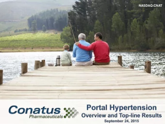 NASDAQ:CNAT  Forward-looking Statements  This presentation contains forward-looking statements. All