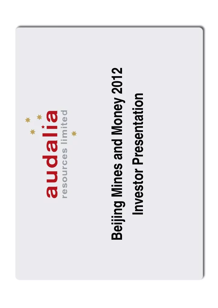 beijing mines and money 2012 investor presentation
