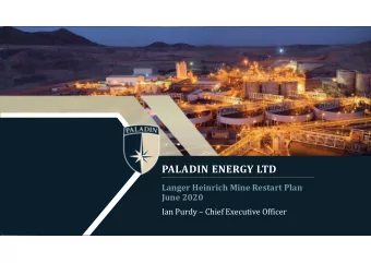 PALADIN ENERGY LTD  Langer Heinrich Mine Restart Plan  June 2020  Ian Purdy  Chief Executive