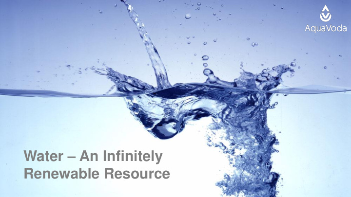 renewable resource water a finite resource