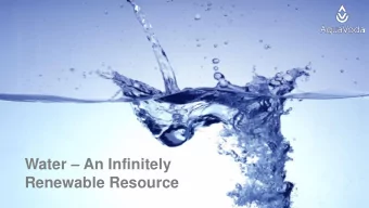 Renewable Resource  Water  A Finite Resource  The same water on the planet now than there was