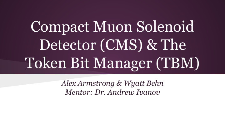compact muon solenoid detector cms the token bit manager