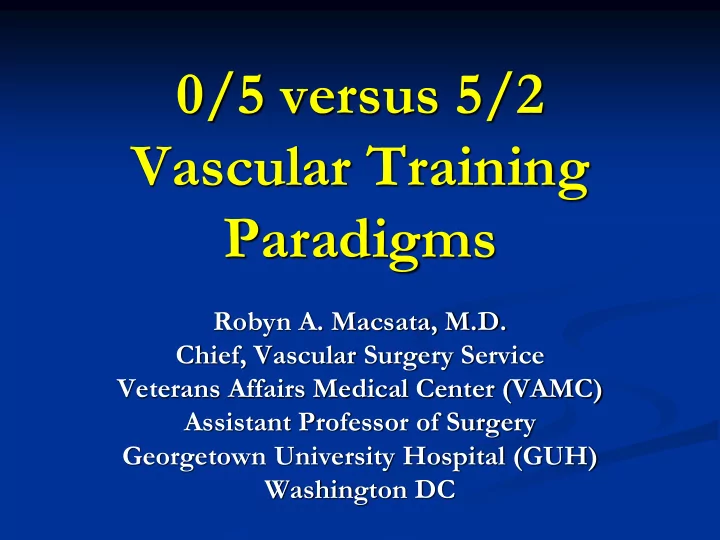 vascular training paradigms