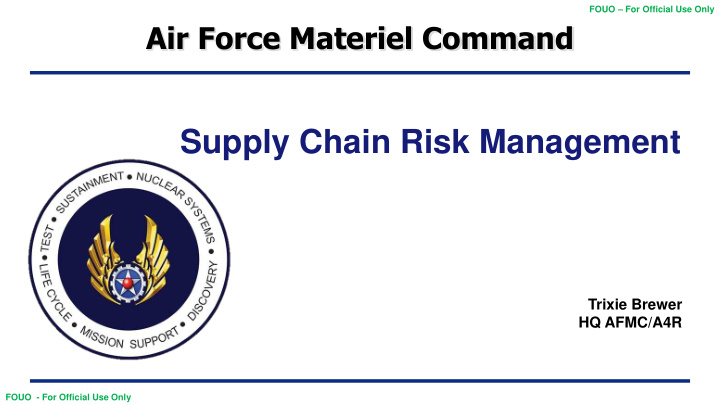 supply chain risk management