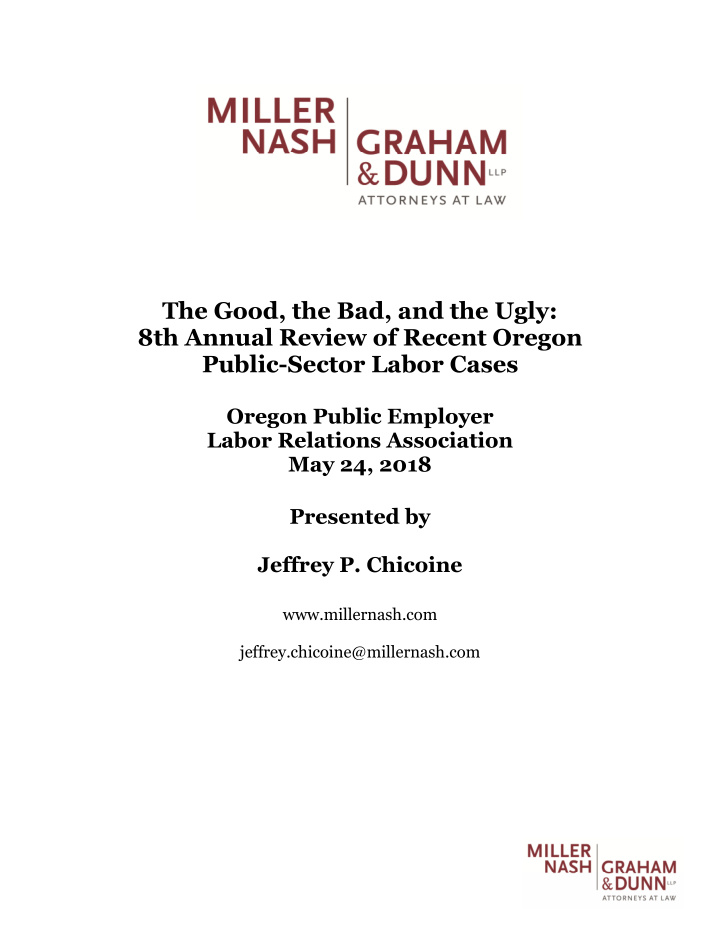 the good the bad and the ugly 8th annual review of recent