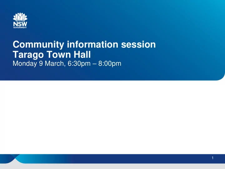 community information session