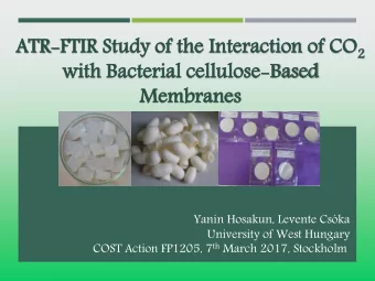 ATR-FTIR S  Study of the I  he Interaction of C CO 2  with Bacteri  rial c  cel  ellul  ulose-Based