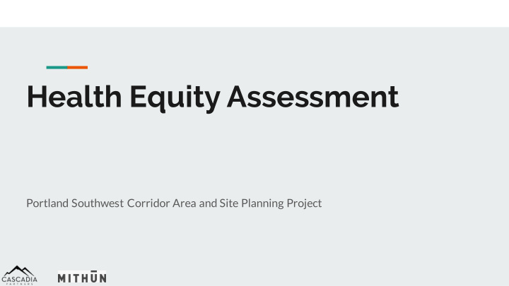health equity assessment