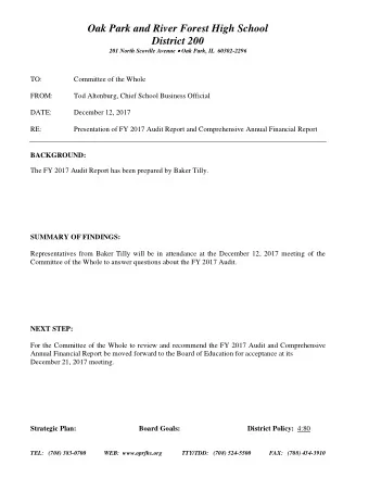 Oak Park and River Forest High School  District 200 201 North Scoville Avenue  Oak Park, IL