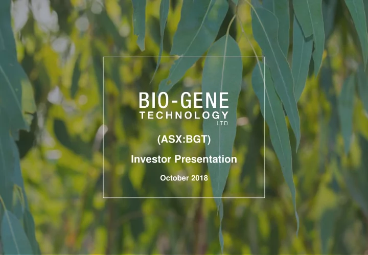 investor presentation