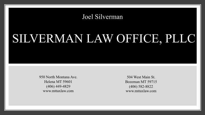 silverman law office pllc