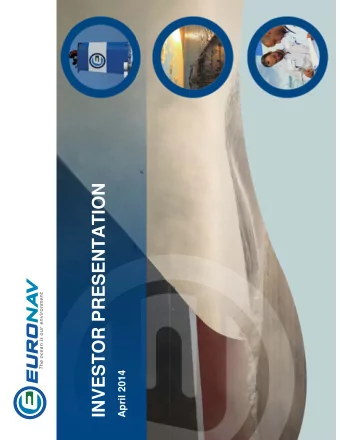 INVESTOR PRESENTATION  April 2014  Forward looking statements  Matters discussed in this