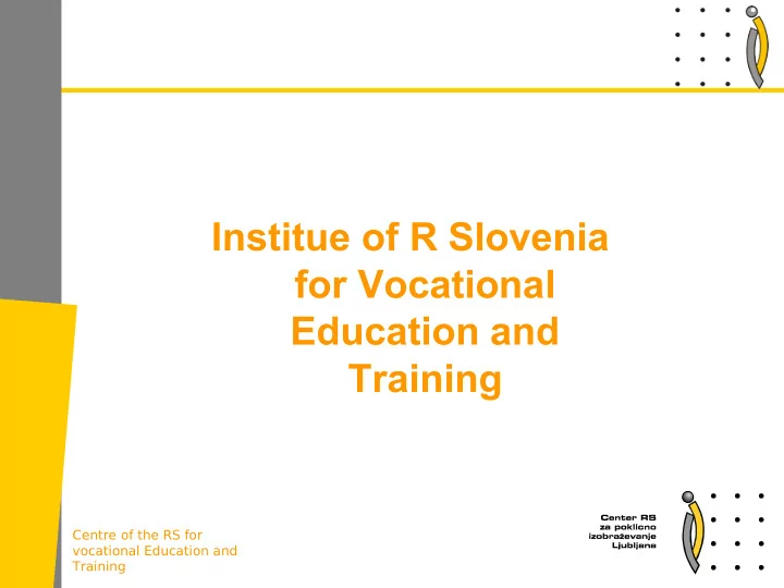 institue of r slovenia for vocational education and