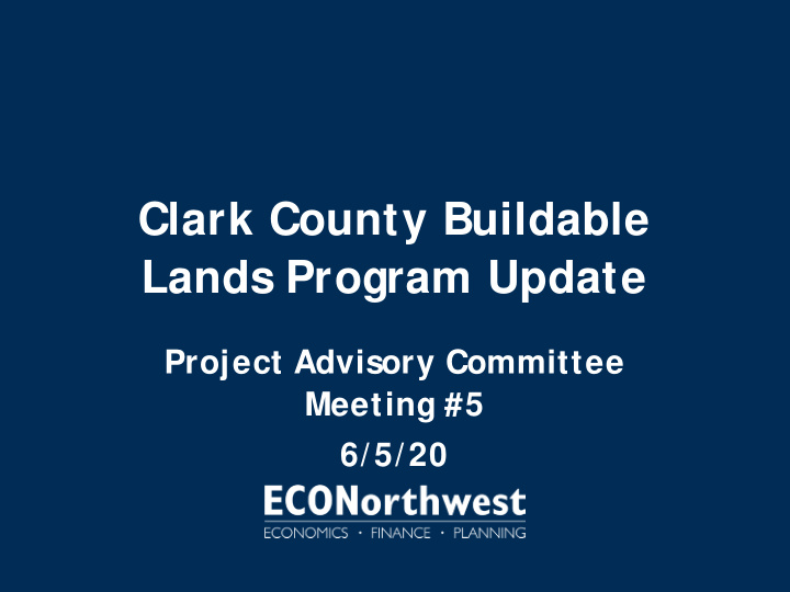 clark county buildable lands program update