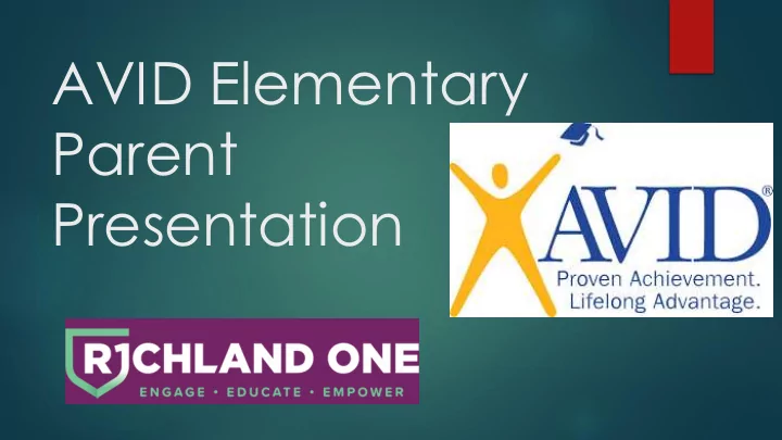 avid elementary parent presentation what is avid