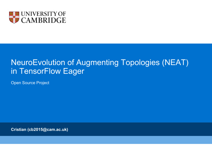 neuroevolution of augmenting topologies neat in