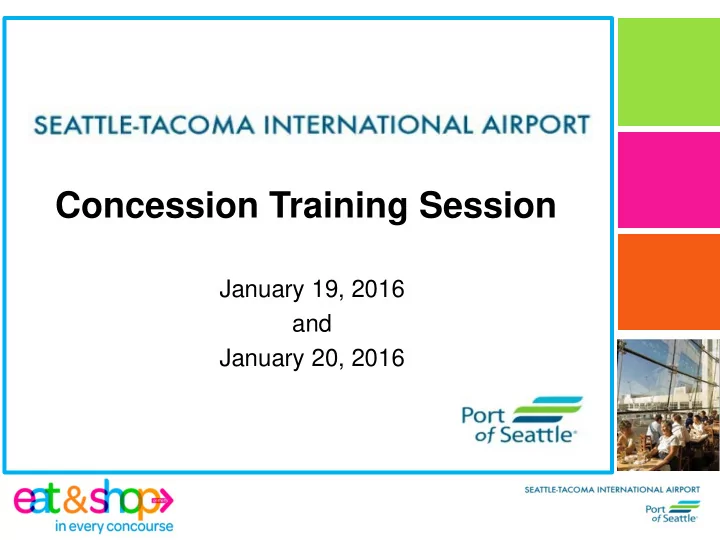 concession training session