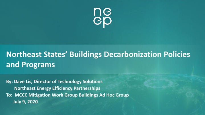 northeast states buildings decarbonization policies and