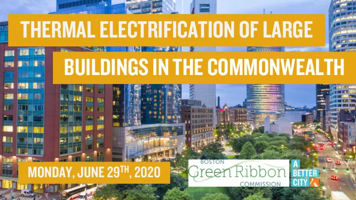 thermal electrification of large buildings in the
