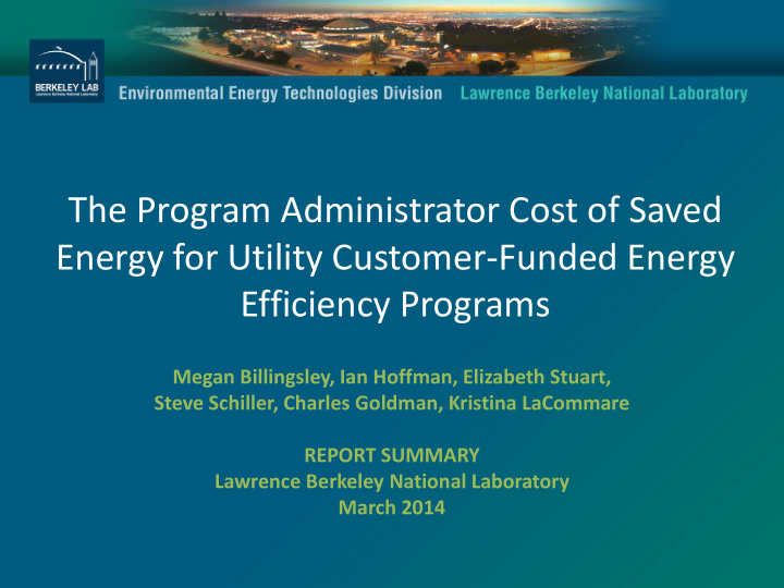the program administrator cost of saved energy for
