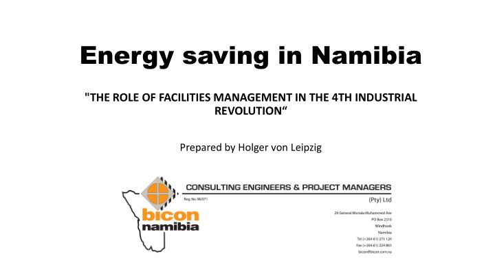energy saving in namibia