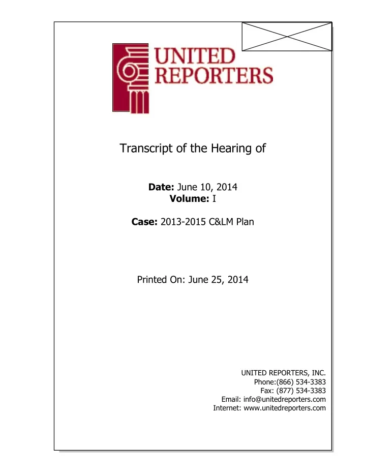 transcript of the hearing of