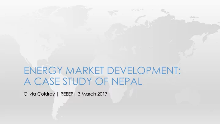 energy market development