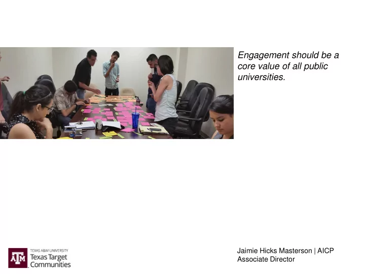 engagement should be a core value of all public