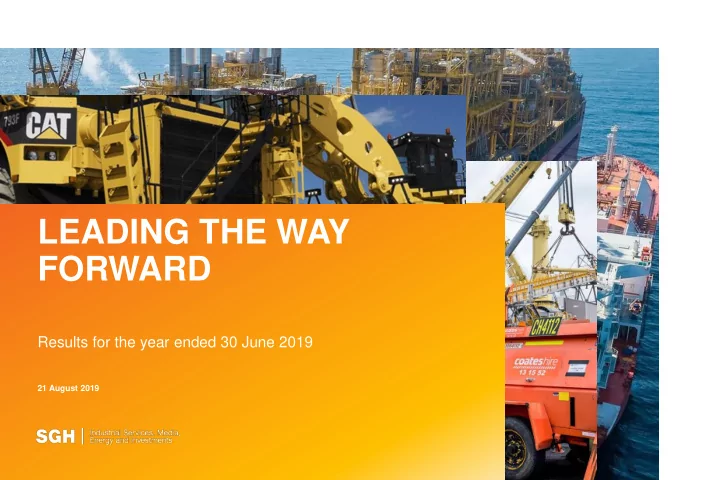 leading the way forward