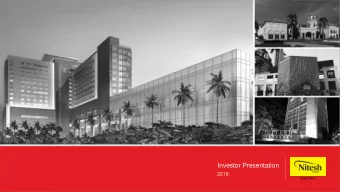 Investor Presentation  2018  Table of Contents  1.  Market Overview  2.  Company Overview  3.