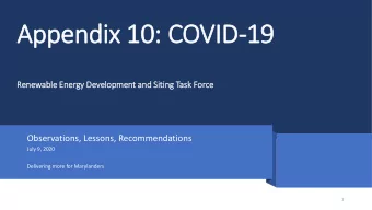 Appendix 10: COVID  ID-19  19  Renewable  le Energy De  Development an  and Si  Sitin  ting Task