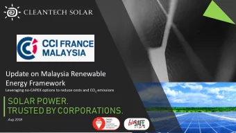 TRUSTED BY CORPORATIONS.  Aug 2018  One Example  2  2  Watch on Cleantech Solar  Strictly